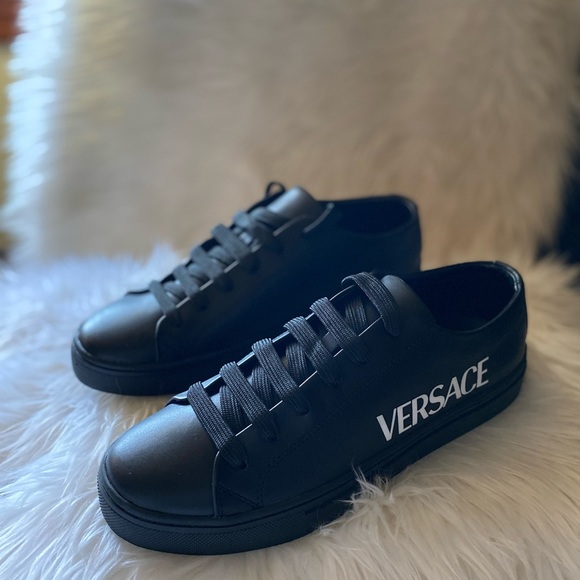 Versace Leather Logo Sneakers with Authentication Card - Picture 3 of 9